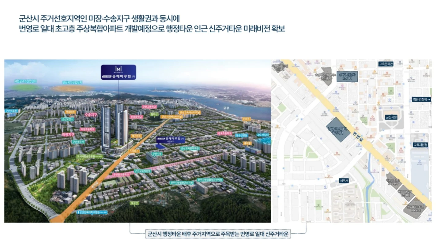 미장 수송지구 개발 및 위치 안내